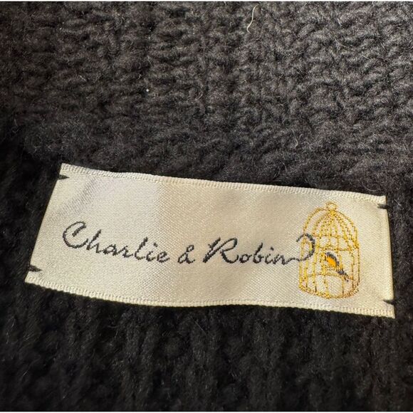 Anthropologie Charlie & Robin Textured Cardigan BLACK S - Picture 3 of 15